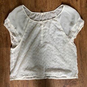 American Eagle Cream Sheer Top